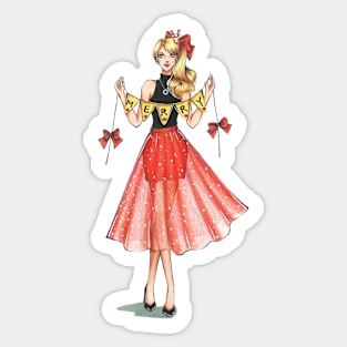 Fashion Illustration for Christmas 2 Sticker